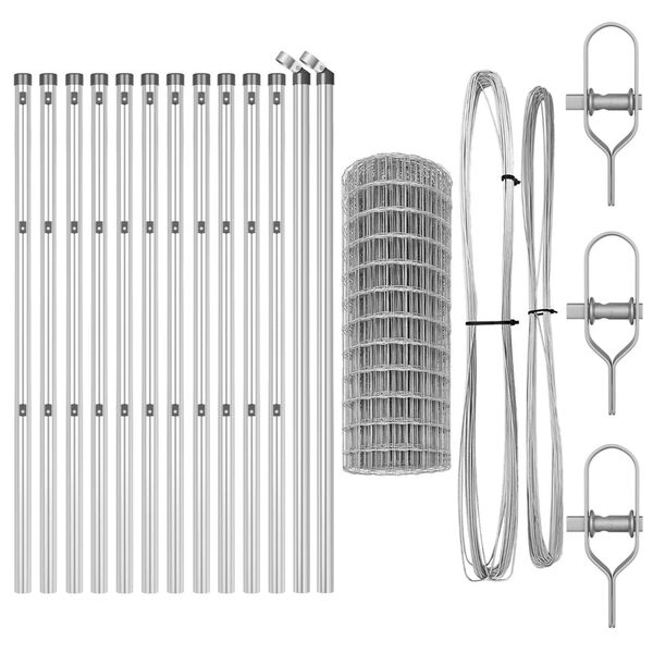 vidaXL Gard cu St&acirc;lp Argintiu 0,6 x 25 m Oțel și PVC