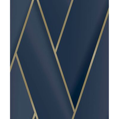 DUTCH WALLCOVERINGS Tapet „Geometric”, albastru și auriu