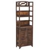 vidaXL Bibliotecă maro &icirc;nchis, 46x24x140 cm, lemn masiv de paulownia