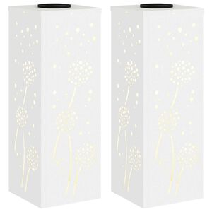 vidaXL Lumină LED Solară pentru Alei 2 buc. Alb cald 18 x 18 x 50 cm