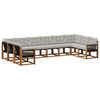 vidaXL Set de canapele de exterior 10 buc. Natural și Gri deschis