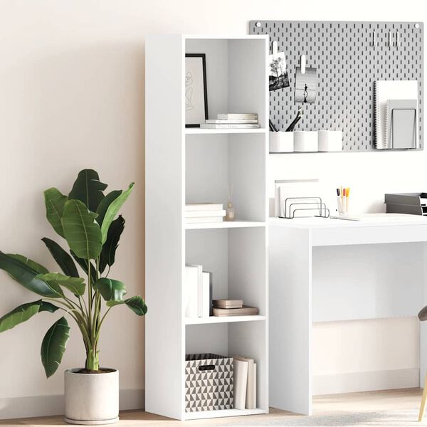 vidaXL Bibliotecă, alb, 40x30x152 cm, lemn prelucrat