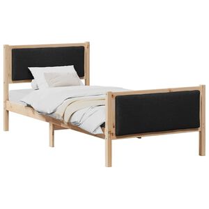 vidaXL Cadru de pat cu headboard Negru 90 x 190 cm țesătură