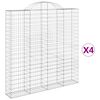 vidaXL Coșuri gabion arcuite 4 buc. 200x30x200/220 cm fier galvanizat
