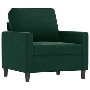 vidaXL Fotoliu canapea, verde &icirc;nchis, 60 cm, catifea