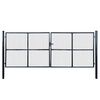 vidaXL Poartă de grădină din plasă, oțel galvanizat, gri, 400x150 cm