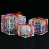 vidaXL Cutii cadou de Crăciun decorative, 3 buc., multicolor, acril