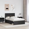 vidaXL Cadru de pat cu headboard Negru 135 x 190 cm Lemn de pin masiv