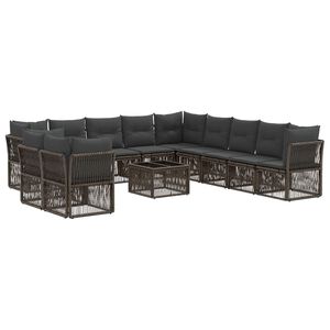 vidaXL Set de canapele pentru grădină 12 pcs Gri poliratan
