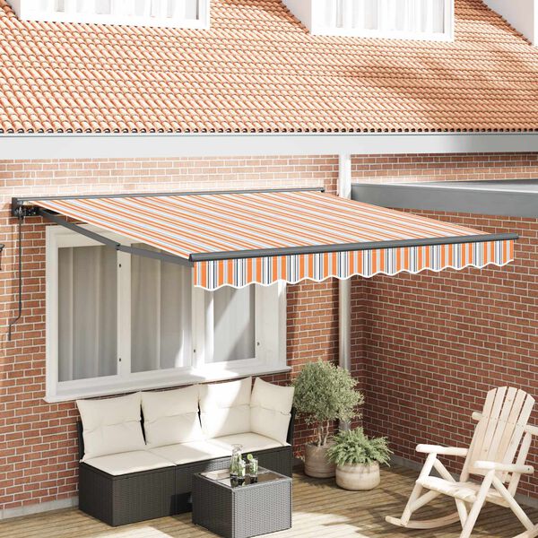 vidaXL Cortina Retractabilă Manual Albastru și portocaliu 300 x 250 cm
