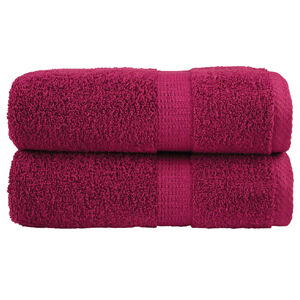 vidaXL Prosoape de baie premium, SOLUND, 2 buc., bordeaux, 30x30 cm, 600 g/m&sup2;
