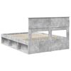 vidaXL Cadru de pat cu headboard Beton 160 x 200 cm Lemn de pin masiv
