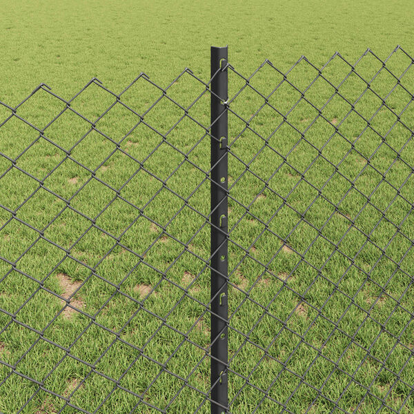 vidaXL Gard cu St&acirc;lp Gri 1 x 25 m Oțel și PVC