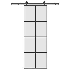 vidaXL Ușă glisantă cu set feronerie, 76x205 cm, sticlă ESG/aluminiu
