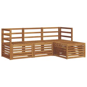 vidaXL Set de canapele de exterior 4 pcs natural
