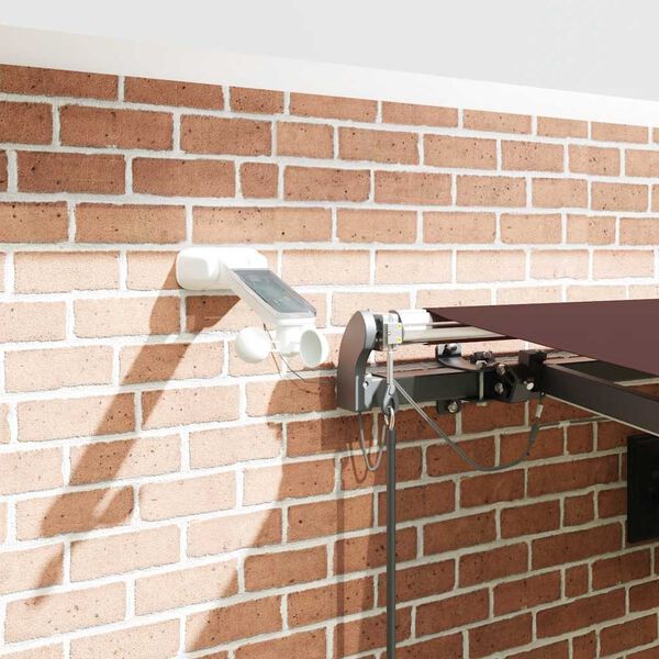 vidaXL Copertina retractabilă automat cu LED-uri, vișiniu, 450x300 cm