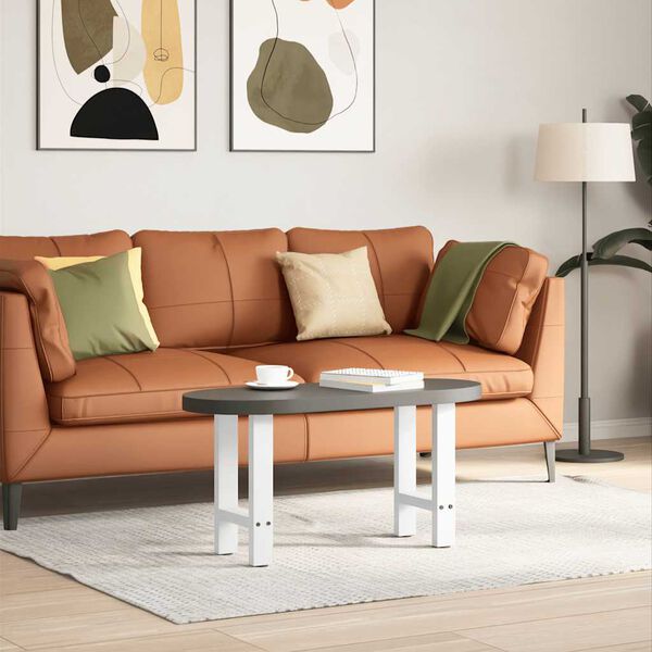 vidaXL Picioare pentru măsuță de cafea, albe, 2 buc., 38x(42-43) cm, oțel