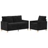 vidaXL Set de canapea 2 pcs Negru Poliester