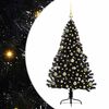 vidaXL Pom de Crăciun artificial pre-iluminat Negru 150 cm PVC
