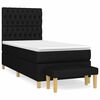 vidaXL Pat box spring cu saltea, negru, 90x200 cm, textil