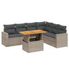 vidaXL Set canapele de grădină, 7 piese, cu perne, gri, poliratan