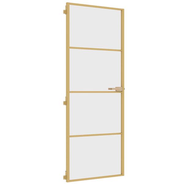 vidaXL Ușă interior Slim auriu 76x201,5 cm sticlă securizată/aluminiu