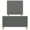 vidaXL Cadru de pat cu headboard Gri &icirc;nchis 90 x 200 cm țesătură