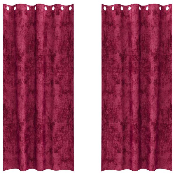 vidaXL Cortine din catifea cu perdele 2 pcs bordo 245 x 140 cm Catifea