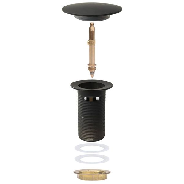 vidaXL Ventil scurgere push, funcție de preaplin, gri, 6,4x6,4x9,1 cm