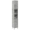 vidaXL Dulap de baie, gri beton, 30x30x190 cm, lemn prelucrat