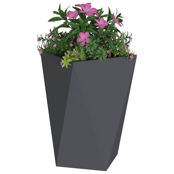 vidaXL Jardinieră 2 pcs Antracit 50 x 50 x 75 cm Oțel