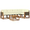 vidaXL Set de canapele de exterior cu pernă 6 pcs Natural și Crem