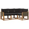 vidaXL Set de canapele de exterior 4 buc. Natural și Negru