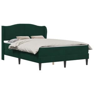 vidaXL Cadru de pat cu headboard Verde &icirc;nchis 120 x 200 cm Catifea