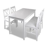 vidaXL Set mobilier de bucătărie, 5 piese, alb