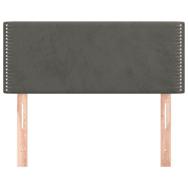 vidaXL Tăblie de pat, gri &icirc;nchis, 80x5x78/88 cm, catifea