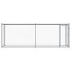 vidaXL Cușcă pentru câini cu ușă, gri, 4x2x1,5 m, oțel galvanizat