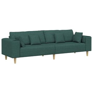 vidaXL Canapea cu pernă Verde &icirc;nchis 250 x 77 x 76 cm țesătură