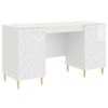 vidaXL Birou Alb foarte lucios 142,5 x 50 x 75 cm Lemn prelucrat