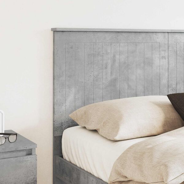 vidaXL Tăblie cap cu headboard Gri din beton 140 cm Lemn compozit