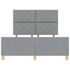vidaXL Cadru de pat cu headboard Gri deschis 160 x 200 cm țesătură