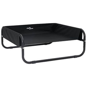 vidaXL Pat pentru c&acirc;ini Manual Negru 75 x 75 x 30 cm Oțel