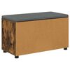vidaXL Bancă pentru hol cu pernă cu ușă Stejar fumuriu 80 x 46 x 46 cm
