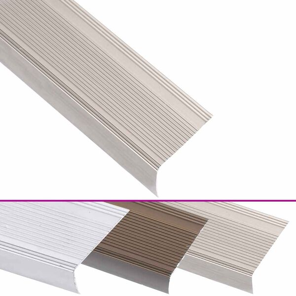 vidaXL Profile trepte &icirc;n formă de L, 15 buc. șampanie 100 cm aluminiu