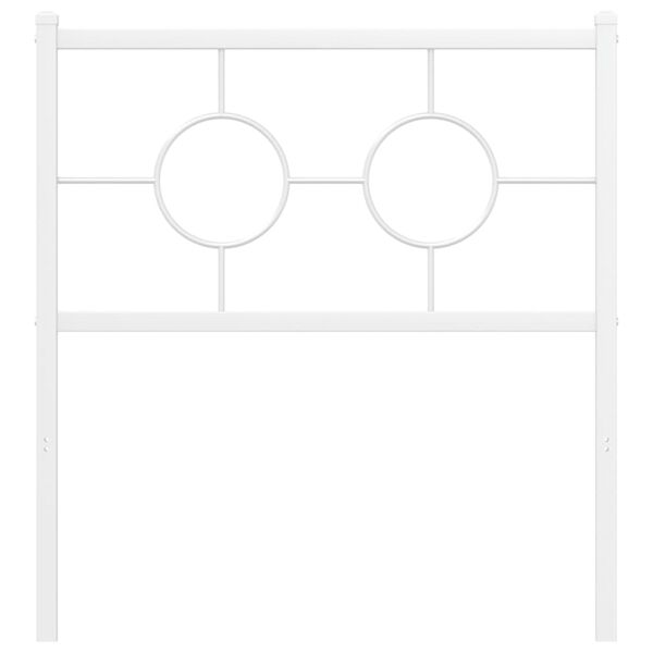 vidaXL Tăblie de pat metalică, alb, 75 cm