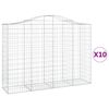 vidaXL Coșuri gabion arcuite 10 buc, 200x50x140/160cm, fier galvanizat