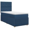 vidaXL Pat boxspring cu saltea albastru 90 x 190 cm Țesătură