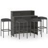 vidaXL Set mobilier bar de grădină cu perne, 5 piese, gri
