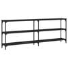 vidaXL Măsuță consolă, negru, 200x29x75 cm, lemn compozit