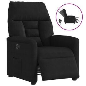 vidaXL Fotoliu rabatabil electric, negru, microfibră